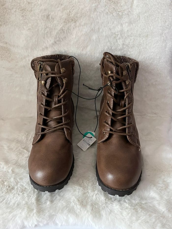 Bottines marrons 37 talons 3 cm - photo numéro 2