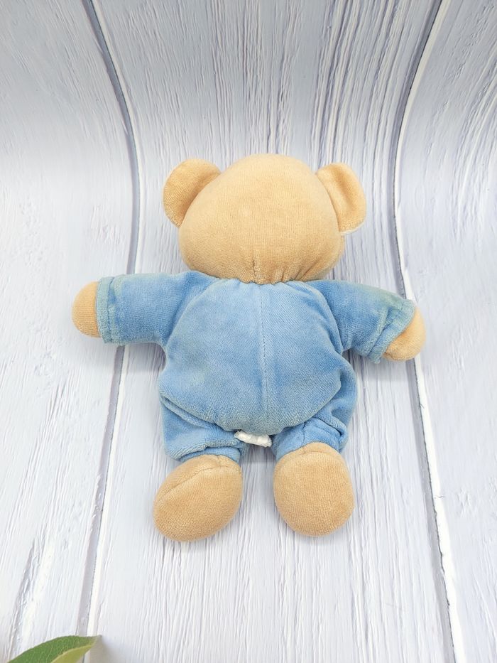 Peluche ours bleu beige 21 cm vrau - princess - A12175 - lire descriptif - doudou vintage - photo numéro 2