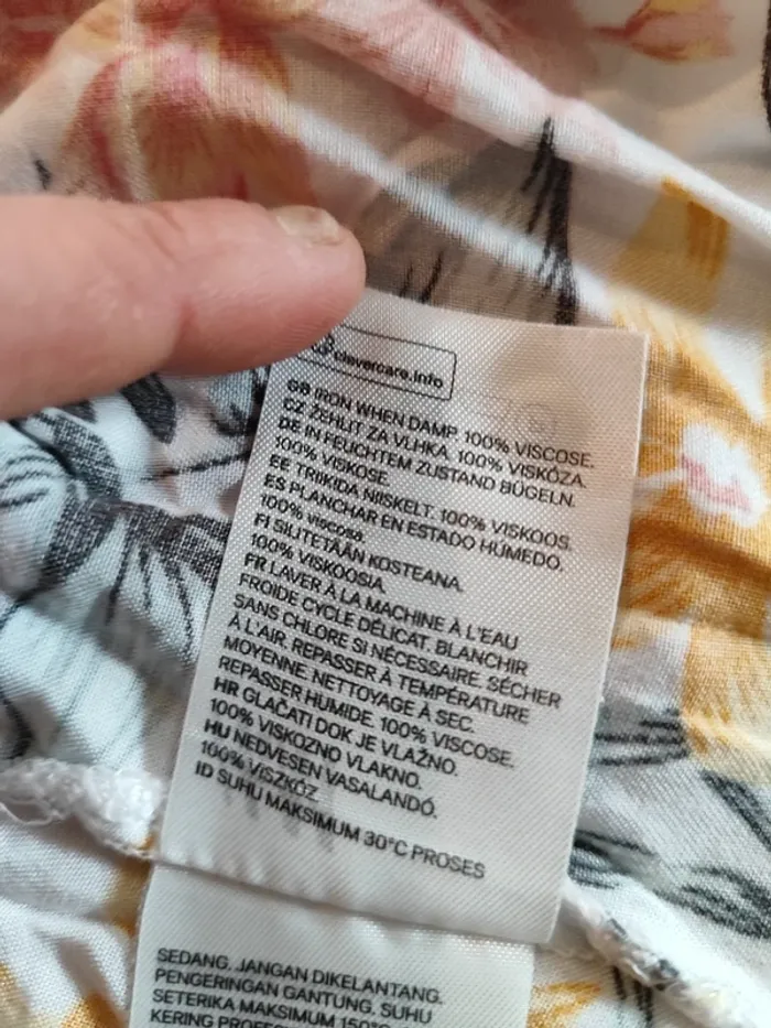 Tunique H&M Blanc, Taille M, Motifs Tropicaux - photo numéro 7