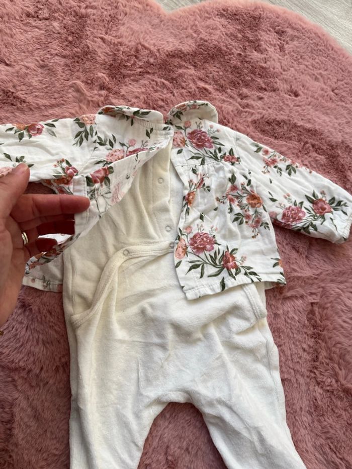 Ensemble / pyjama habillé bébé gille 3 mois velour - photo numéro 4