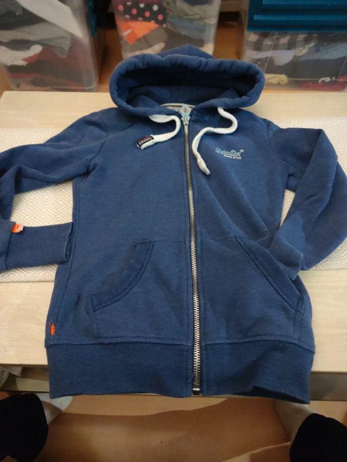 Veste sweat marine Superdry 12ans - photo numéro 2