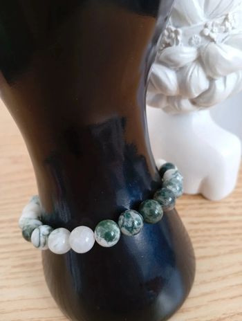 Agate aquatique Cadeau homme Bracelet en pierres naturelles 19cm