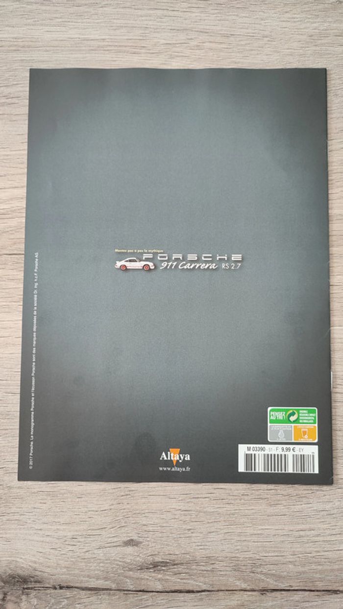 Fascicule seul sans pièce n°51 pièce détachée Porsche 911 Carrera RS 2.7 1/8 1/8ème Altaya #B37 - photo numéro 2