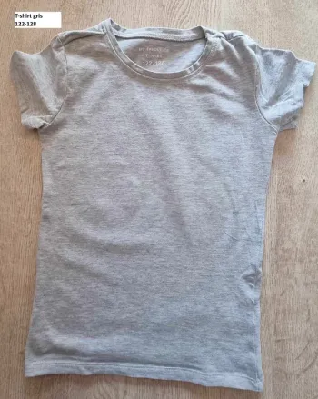 T-shirt gris fille 7-8 ans