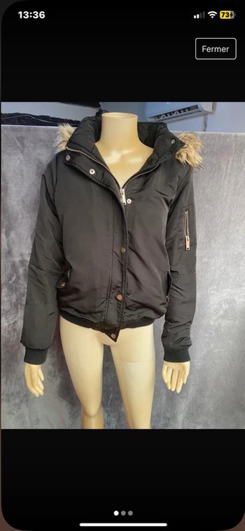 Doudoune avec capuche noir courte taille S kiabi