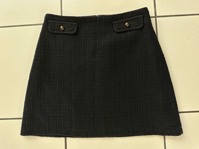 Jupe tweed noir taille 36 Camaieu en très bon état - photo numéro 5