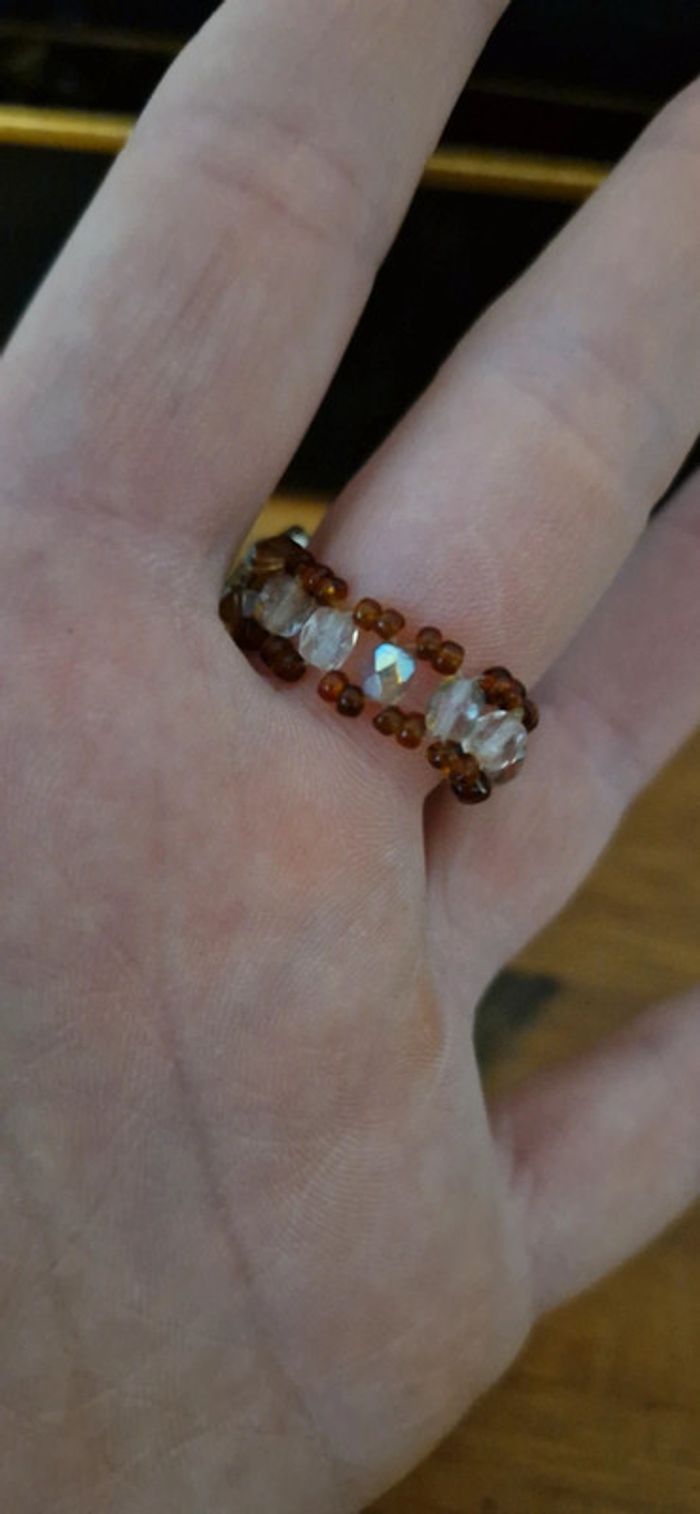 Lot 2 bagues perles strass - photo numéro 3