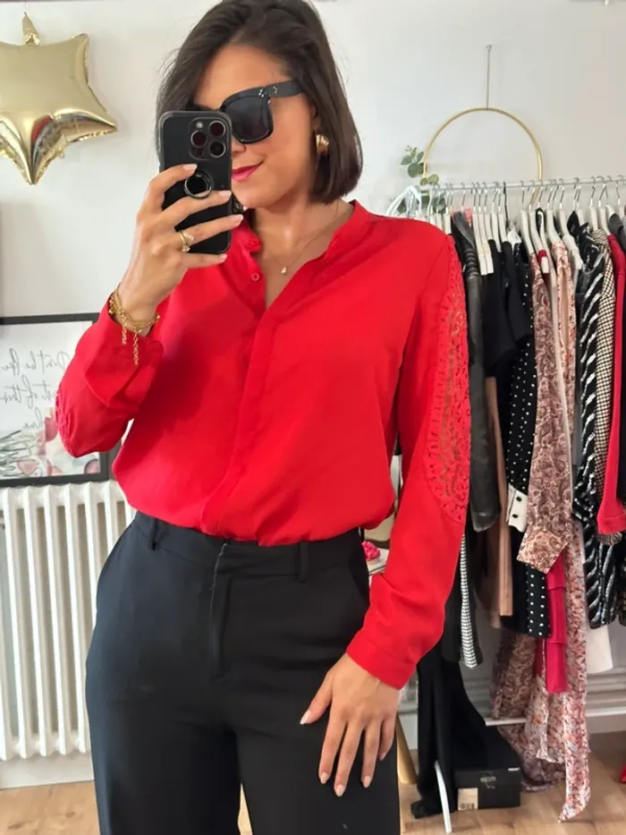 Blouse The Kooples rouge taille 36 - photo numéro 2