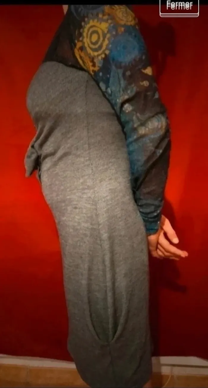 Robe mi-longue manches longues transparente taille 36 - photo numéro 6