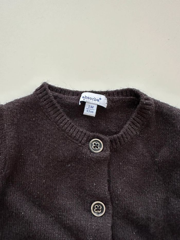 Gilet bébé en laine - 1 mois - Absorba - photo numéro 2