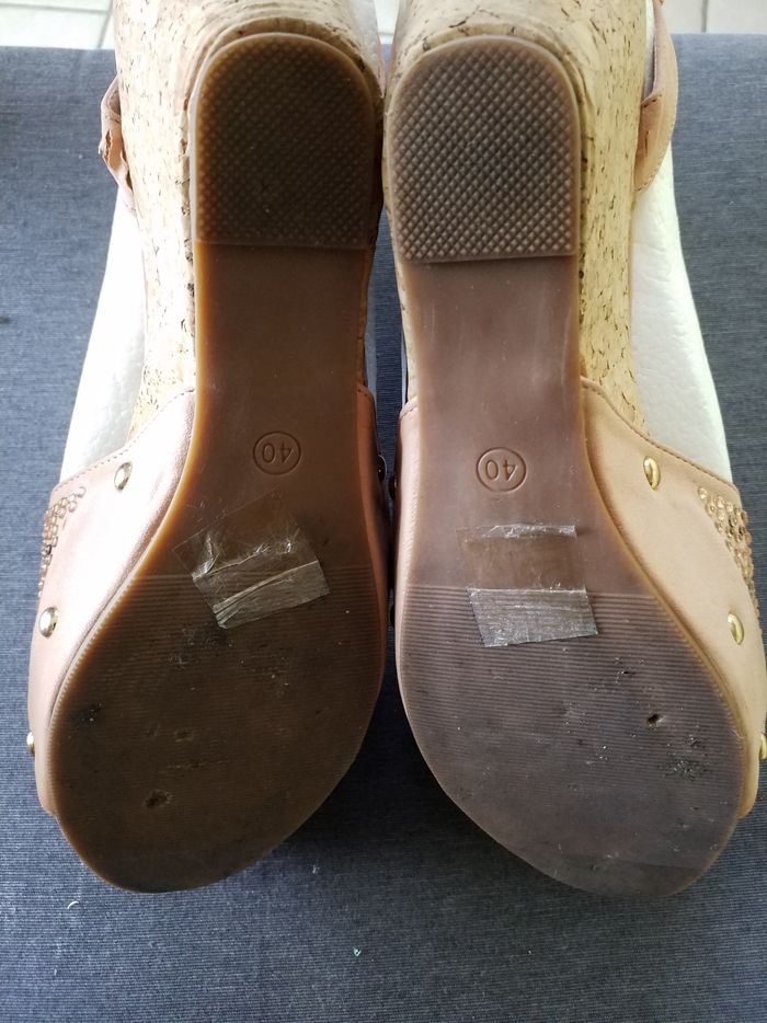 Compensé rose avec strass pointure 40 - photo numéro 5