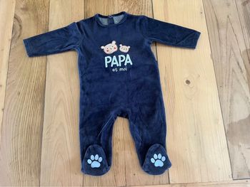 🐻 Pyjama chaud bleu marine 6 mois garçon