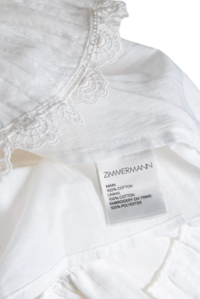 Robe blanche broderie anglaise et dentelle bohème Zimmermann Taille 36 - photo numéro 13