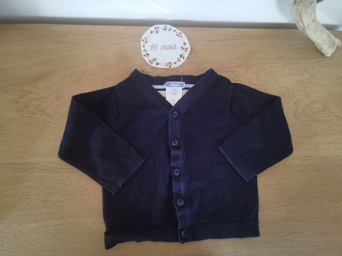 Lot jacadi 1 gilet et 1 veste bleu marine bébé 18 mois - photo numéro 7
