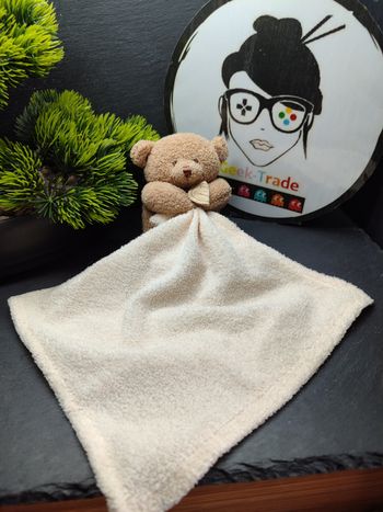 Doudou Et Compagnie Ours Beige Mouchoir Peluche Plush Marron Crème Peluche
