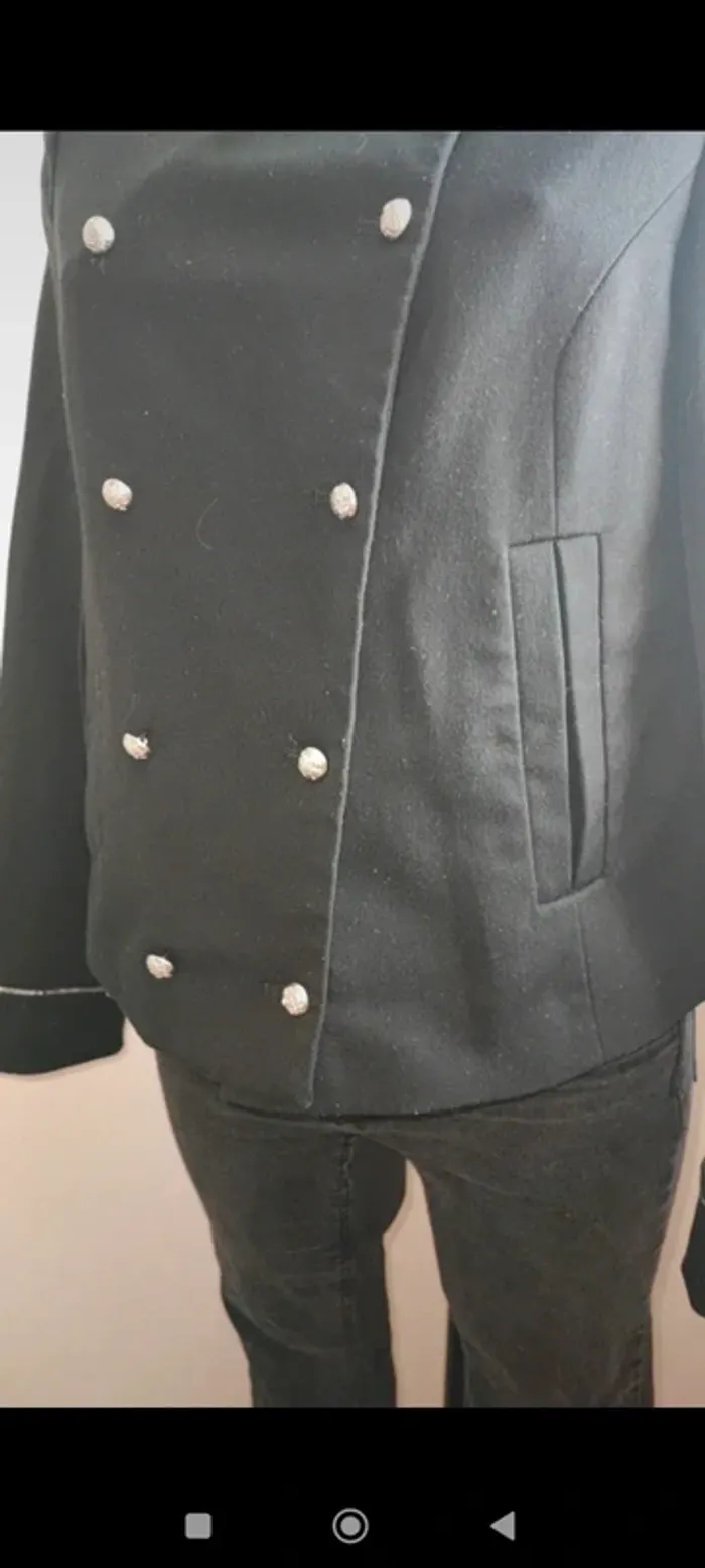 Veste officier noire et argenté taille 38 - photo numéro 3