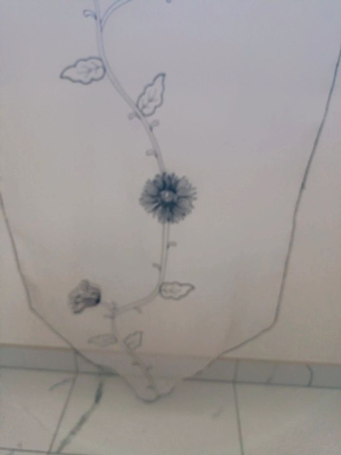 Paire de voilage blanc brodé - photo numéro 2