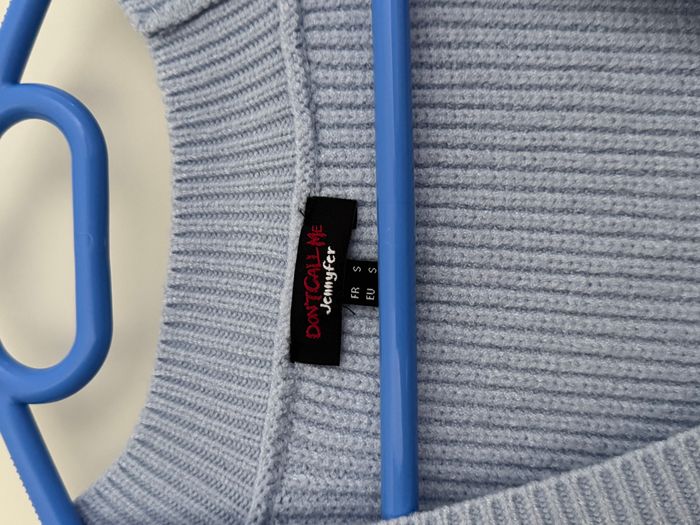 Pull sans manches en maille côtelée bleu Jennyfer - photo numéro 5