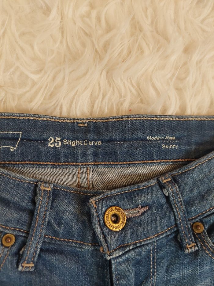 Jean Levi's bleu délavé slight curve modern rise skinny T25 fille ado authentique TBE 👩 - photo numéro 3
