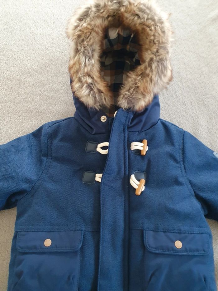 Manteau à capuche chaud bleu hiver - photo numéro 2