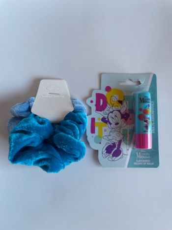 Lot 2x chouchou cheveux + Baume à lèvres Minnie