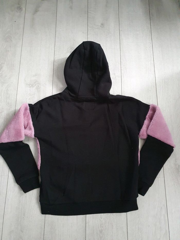 Sweat à Capuche myMo Noir et Rose - photo numéro 2