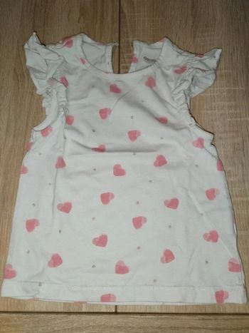 Robe blanche coeur  rose 23mois