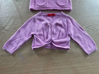 Lot 1 pull et 1 gilet violet 12 mois
