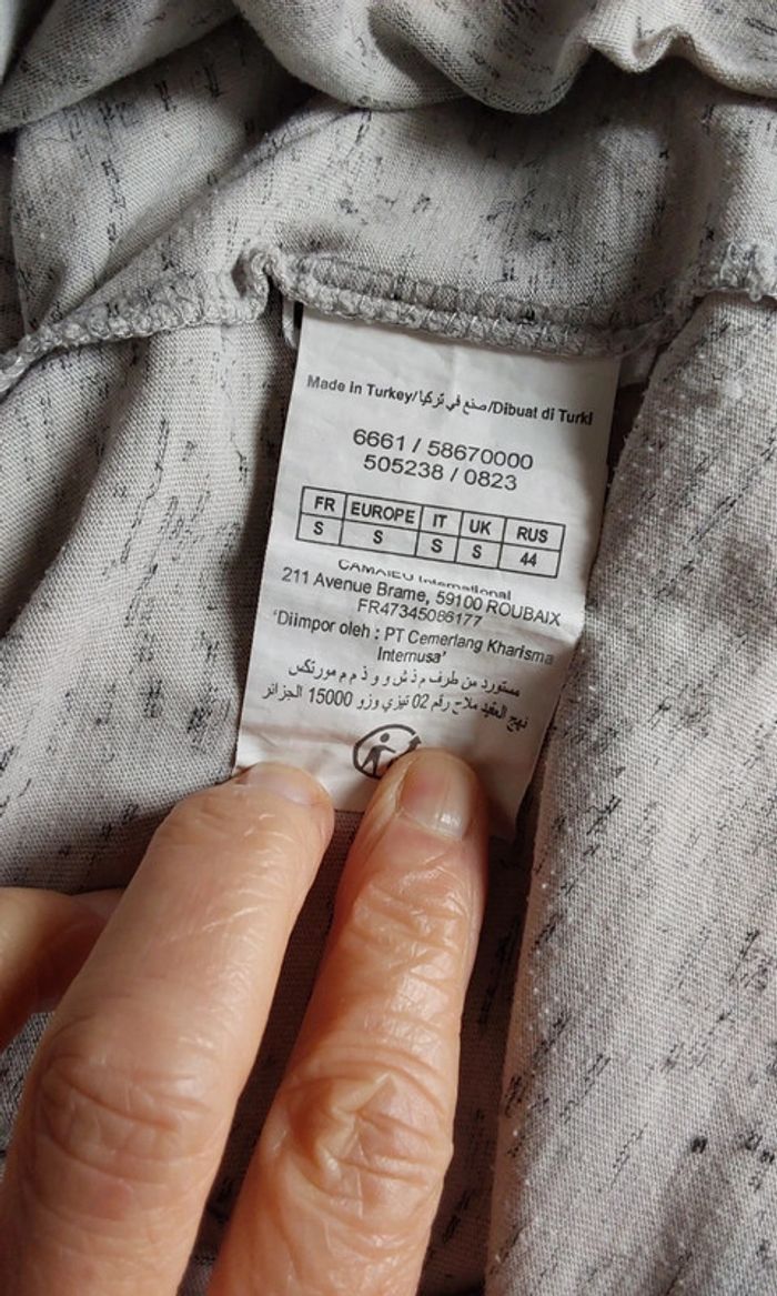 Tee shirt imprimé gris Camaïeu T 36 - photo numéro 6