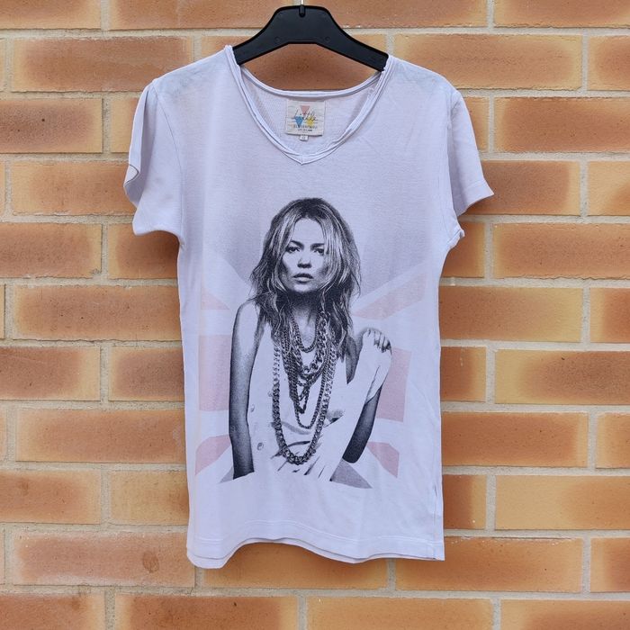 T-shirt fille 10 ans - Little Eleven - blanc imprimé Kate Moss