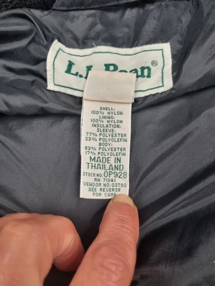 Doudoune L.L. Bean bleu et noir – Taille L Homme (mesures en photos) - photo numéro 4