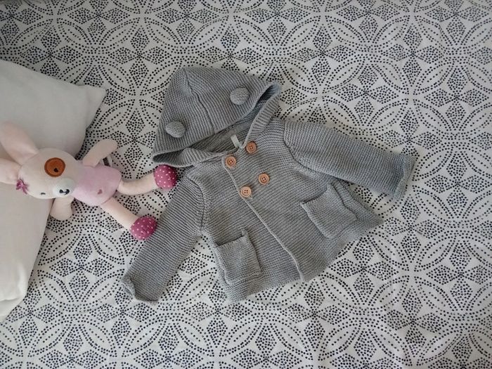 Gilet mixte 0/3mois 🤍🩶