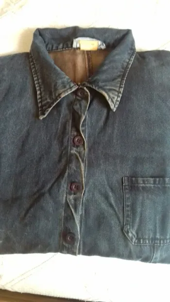 Veste/robe jean effet usé manches 3/4 taille 46