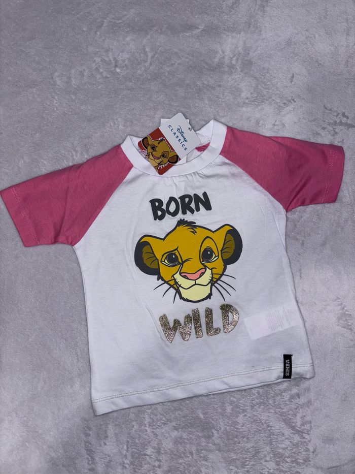 T-shirt simba rose et blanc