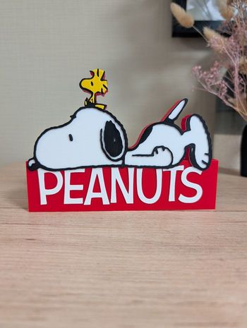 Peanuts Snoopy et Woodstock logo décoratif 17x13cm