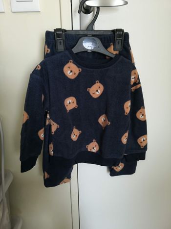 Ensemble pyjama polaire 2 pièces (Bleu marine, Têtes Ours) 2 ans (92 cm) Kiabi