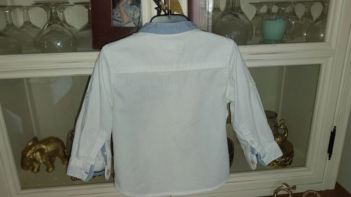 Chemise col mao/ tunisien blanche 100%coton Obaibi neuve 12 mois - photo numéro 2