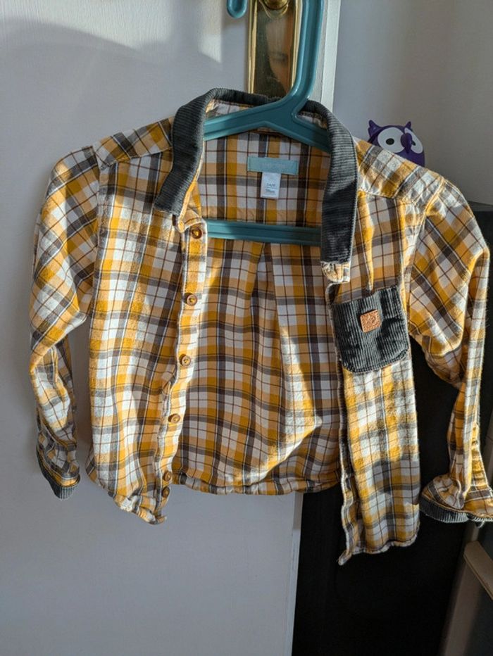 Chemise a carreaux avec empiècements velours