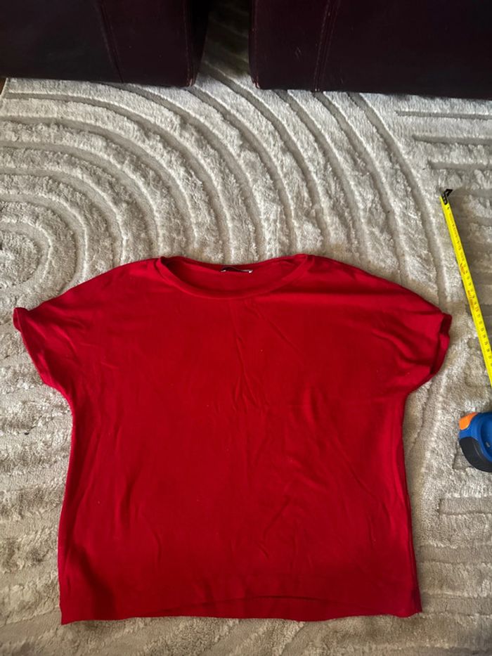 Tee-shirt rouge Zara - Taille L