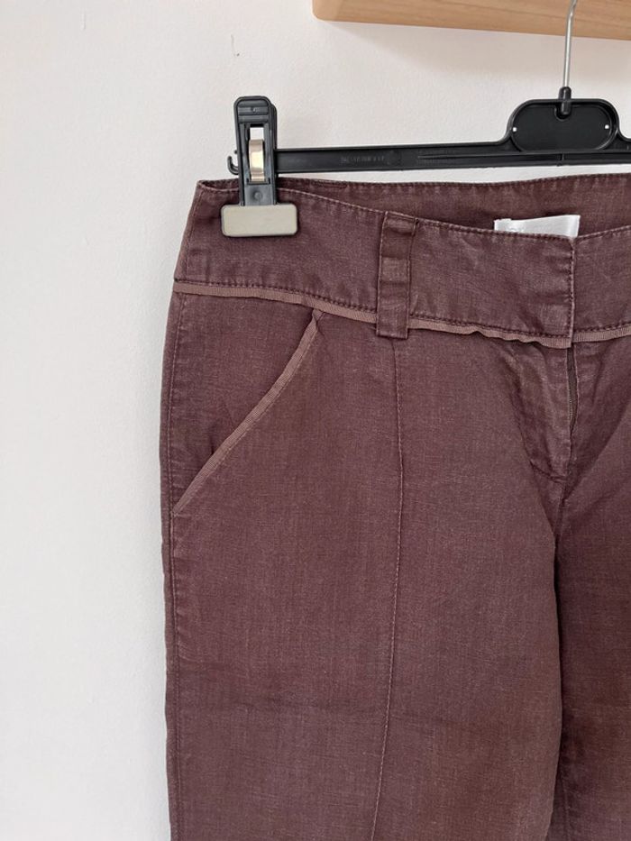 Pantalon marron en lin - photo numéro 2