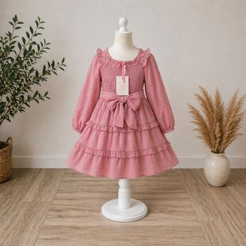 Robe A-line manche longues taille élastique fille