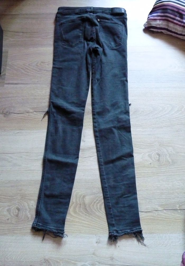 Pantalon Jean Fille 12 ans Gemo slim rock TBE 25 /32 noir - photo numéro 3