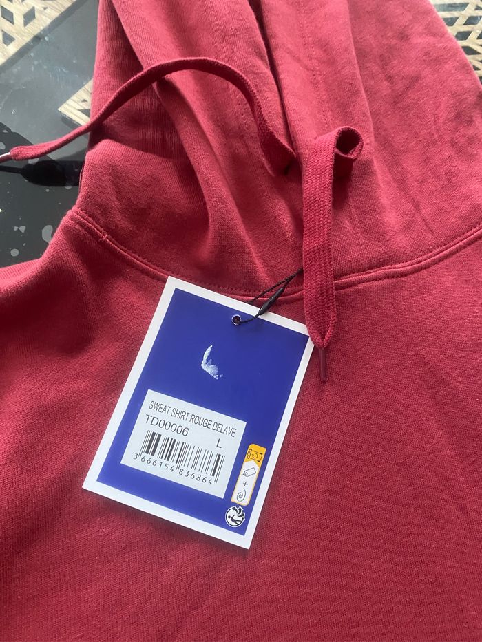 Sweat à capuche Ted lapidus mixte jamais porté taille L rouge/bordeaux - photo numéro 3