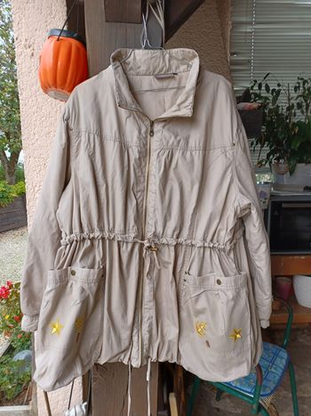Blouson grande taille femme beige