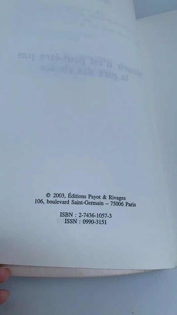 Livre Mourir N'est Peut-etre Pas La Pire Des Choses - Pascal Dessaint - photo numéro 3