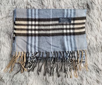 🧣💙 Écharpe Vintage Burberrys of London – 100% Laine d’Agneau – Made in England 💙🧣