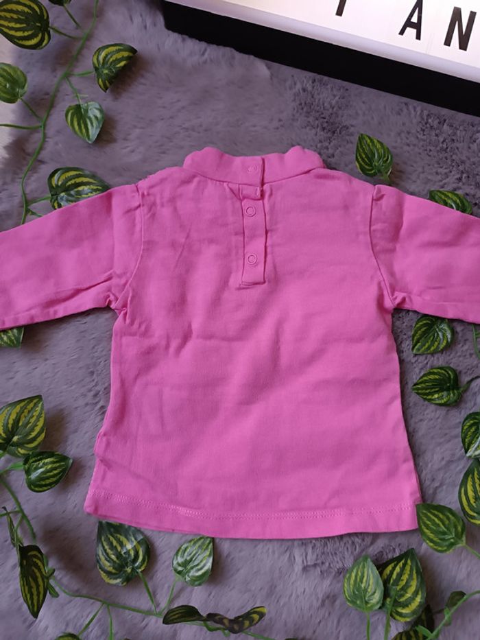 Sous pull rose avec oiseau 12 mois - photo numéro 4