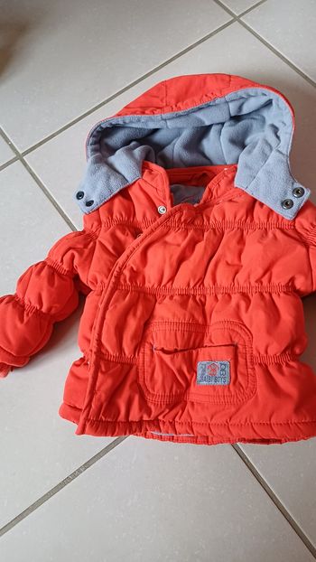 Manteau rouge a capuche Obaïbi 12 mois