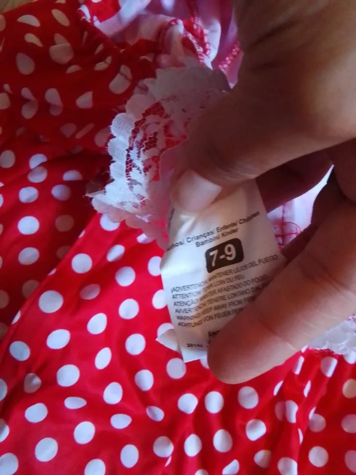 Déguisement fille 7 9 ans souris minnie année folle pois rouge blanc - photo numéro 11