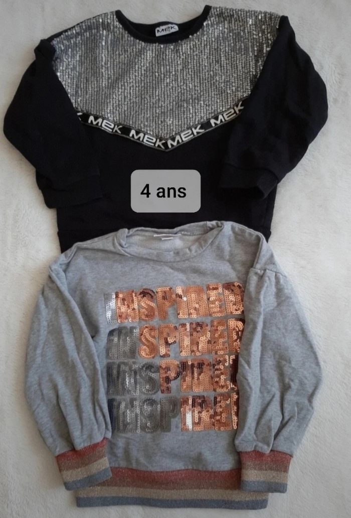 2 sweats 4 ans avec sequins